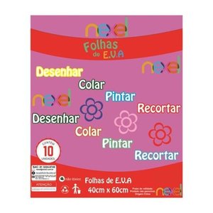 Placa de EVA Liso Nexel 40 x 60 cm Rosa Pink - Pacote com 10 unidade