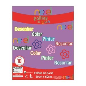 Placa de EVA Liso Nexel 40 x 60 cm Roxo Claro - Pacote com 10 unidade