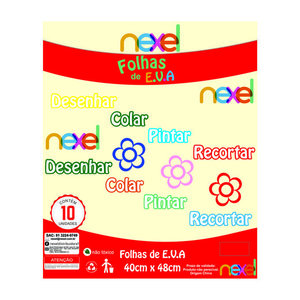 Placa de EVA Liso Nexel 40 x 48 cm Pele - Pacote com 10 unidade