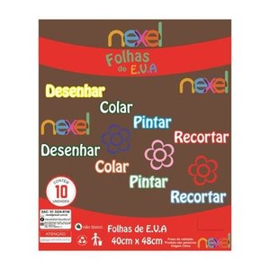 Placa de EVA Liso Nexel 40 x 48 cm Marrom - Pacote com 10 unidade