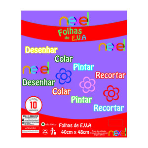 Placa de EVA Liso Nexel 40 x 48 cm Roxo Claro - Pacote com 10 unidade
