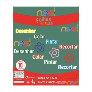 Placa de EVA Liso Nexel 40 x 48 cm Verde Bandeira - Pacote com 10 unidade