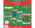 Placa de EVA Glitter Nexel 40 x 60 cm Verde - Pacote com 5 unidade