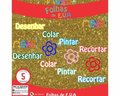 Placa de EVA Glitter Nexel 40 x 48 cm  Dourado - Pacote com 5 unidade