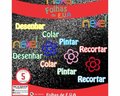 Placa de EVA Glitter Nexel 40 x 48 cm  Preto - Pacote com 5 unidade
