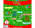 Placa de EVA Glitter Nexel 40 x 48 cm  Verde - Pacote com 5 unidade