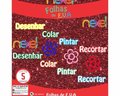 Placa de EVA Glitter Nexel 40 x 48 cm  Vermelho - Pacote com 5 unidade